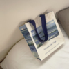 梵高阿尔的海洋油画帆布袋，环保大容量单肩学生书包，通勤女托特包
