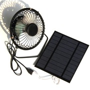 2.5w5v太阳能板风扇，4寸太阳能风扇可以充手机，移动电源3.7v电池