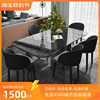 61k3意式2023钢化玻璃悬浮餐桌，家用小户型简约现代长方形不锈钢餐