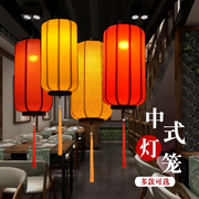 中国风仿古吊灯新中式羊皮，灯笼挂饰户外防水广告布艺冬瓜灯笼