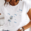 Dragonfly Butterflys T-Shirt 2022年夏季水彩蜻蜓蝴蝶印花女T恤