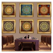 唐卡国风装饰画餐厅酒店客厅现代中式复古壁画玄关创意有框画