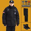 保安服冬装加厚防寒保安，棉服中长款多功能大衣，保安工作服冬季服装