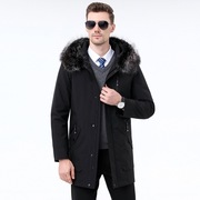 冬季派克服中年爸爸装夹克，男加厚尼克服毛呢大衣商务休闲外套