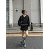 方汀FANGT/黑色薄款套装户外运动休闲短款防晒外套女包臀半身短裙