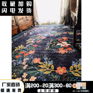法式复古客厅地毯北欧民族，风卧室床边毯摩洛哥地垫加厚仿羊绒地毯