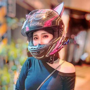 台湾sol摩托车头盔全盔女士儿童卡丁车骑士跑车机车拉力盔骑行SF2