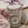 原创可爱小熊蛋糕玻璃杯设计小众高颜值ins卡通玻璃杯便携大容量