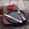 铁板牛排盘牛排铁板盘商用铁板烧盘韩式烤肉煎锅牛排盘家用圆形
