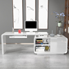 电脑桌台式家用现代简约旋转转角白色，烤漆书桌书架书柜办公桌组合