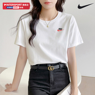 Nike耐克短袖女夏季女款半袖圆领纯棉T恤女运动体恤