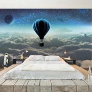 北欧星空壁画热气球沙发背景墙壁纸儿童房男女孩卧室床头墙纸墙布