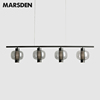 马斯登现代简约创意艺术吊灯半光黑长吊灯长桌餐厅灯设计师同款