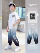 男童夏装套装潮儿童夏季运动防蚊裤短袖两件套中大童韩版洋气长裤
