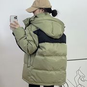 军绿色棉服女长款2023设计感小众韩系时尚防寒温柔减龄外套