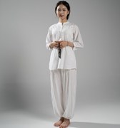 印度瑜伽大师服昆达里尼纯棉白色上衣裤子禅修居士太极休闲女套装
