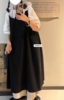 韩版棉麻宽松无袖背心裙女学生法式黑色无袖连衣裙学院风