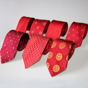 礼盒装时尚红色桑蚕丝，领带男商务，正装新郎伴郎婚礼真丝领带