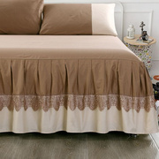纯棉床罩床裙单件全棉床套纯色，双拼防尘罩床垫，保护套简约大气床单