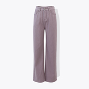 k8ujeans2023软质感高腰梨形身材，显瘦香芋紫斜纹，宽松阔腿裤牛仔裤