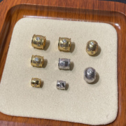 S925纯银拉丝芒星钻石路路通吊坠项链转运珠翡翠珍珠水晶DIY配件