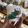 景德镇孔雀前程似锦羊脂玉主人杯粉彩中式风陶瓷茶具茶杯手绘