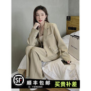 韩版休闲小西装套装女春秋时尚洋气时髦高级感炸街甜酷西服两件套