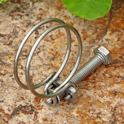 304不锈钢双钢丝卡箍，管夹抱箍卡扣，管束强力喉箍螺丝锁紧管箍