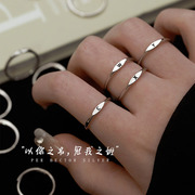 26个字母戒指女纯银ins小众设计素圈食指指环2023年时尚个性