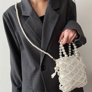 珍珠包包仙女斜跨包单肩包编织包包女夏2023包小包手提包小众