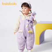 巴拉巴拉连体衣婴儿衣服秋冬装外出抱衣哈衣爬服造型连帽羽绒棉服