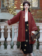 唐装女秋冬中式女装中国风连衣裙汉服冬款拜年服三件套新中式外套