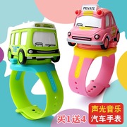 儿童手表女孩玩具汽车幼儿园小宝宝巴士电子表，男孩益智礼物品