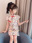 女童旗袍夏装2023儿童，夏季中国风，改良汉服洋气超仙薄款连衣裙