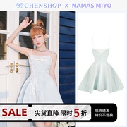 NAMAS MIYO珍珠少女肩带透纱收腰束胸连衣裙CHENSHOP设计师品牌