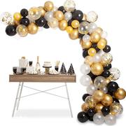 欧美火爆金色黑色乳胶，气球套装气球，链装饰生日派对布置