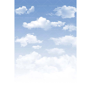 儿童摄影道具室内蓝色天空背景布亲子(布亲子)天空，白云背景纸儿童天空背景
