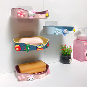 可爱香皂肥皂盒卡通卫生间强力，吸盘免打孔沥水，皂架吸壁壁挂式儿童