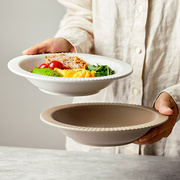 日式盘子菜盘家用深盘汤盘陶瓷碗盘套装高级感轻奢餐盘餐具