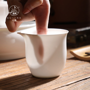 陶瓷骨瓷公道杯超薄功夫茶，分茶器茶海茶具，配件纯白茶漏单个耐高温