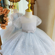 花童礼服女童钢琴演奏小主持人，高级公主裙，婚礼女孩蓬蓬连衣裙洋气