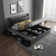 床现代简约北欧双人1.8米婚床主卧室1.5米软包箱体，床高箱储物床