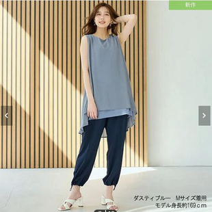 日本原单女士雪纺，马甲无袖t恤背心，裙衫纱料裙衫