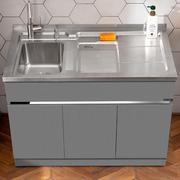 304台盆柜不锈钢洗衣柜组合水槽柜带搓板小户型洗衣池阳台浴室柜