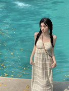 波西米亚风吊带连衣裙女夏季长裙子仙气超仙森系高级感海边度假裙