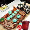 辉跃茶具紫砂功夫茶具套装整套陶瓷家用电热磁炉科技木茶盘茶台