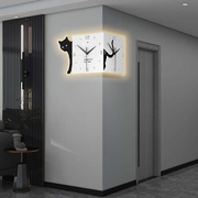 时尚个性创意转角钟表，客厅简约背景装饰挂钟，diy双面时钟挂墙家用