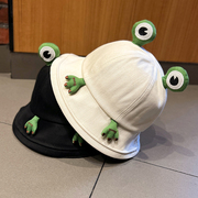 可爱青蛙帽子女，春夏季韩版百搭渔夫帽，日系学生卡通防晒遮阳帽盆帽