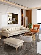 真皮沙发头层牛皮，现代轻奢小户型客厅直排组合意式极简皮沙发