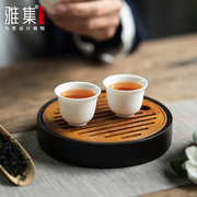 雅集茶具儒雅骨瓷盖碗茶杯茶盘功夫茶具套装简易茶具干泡台品茶杯